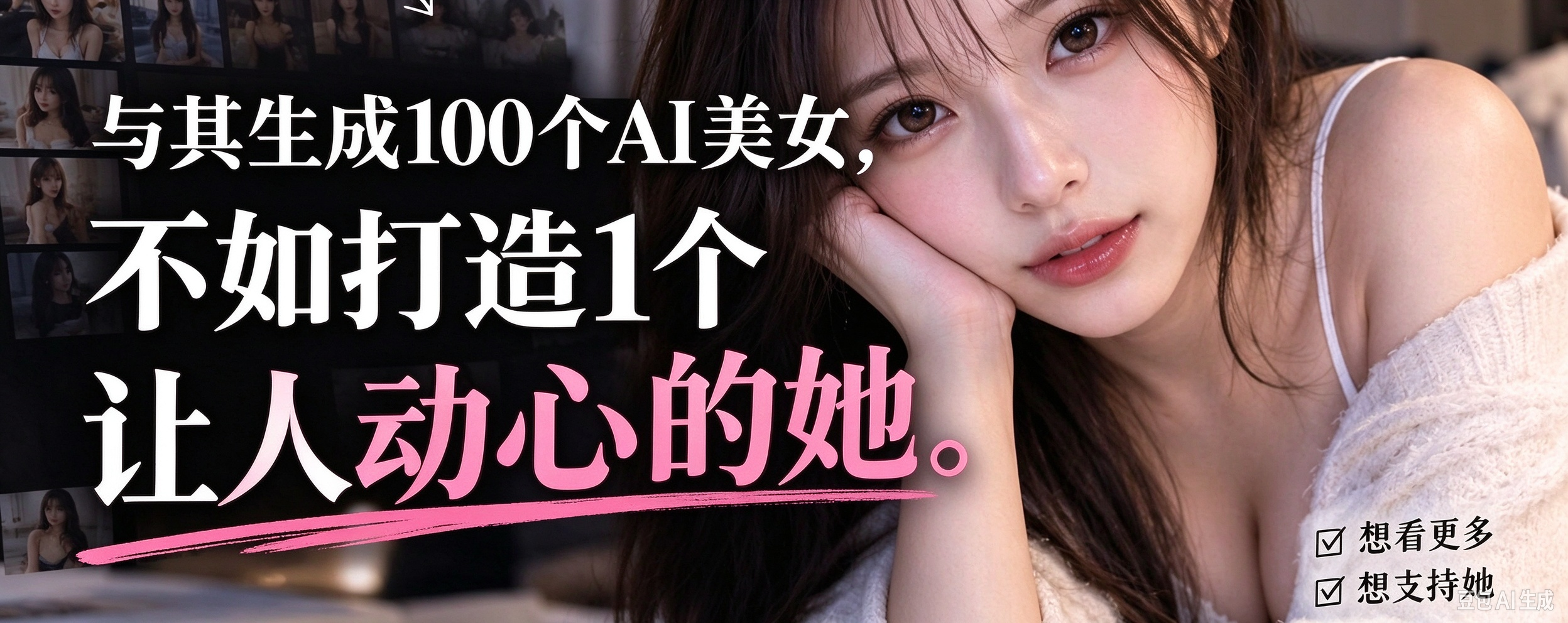 与其生成 100 个 AI 美女，不如打造 1 个让人动心的她